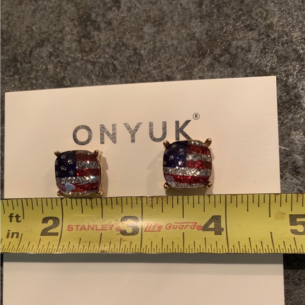 Red White Blue Flag Patriotic Earrings